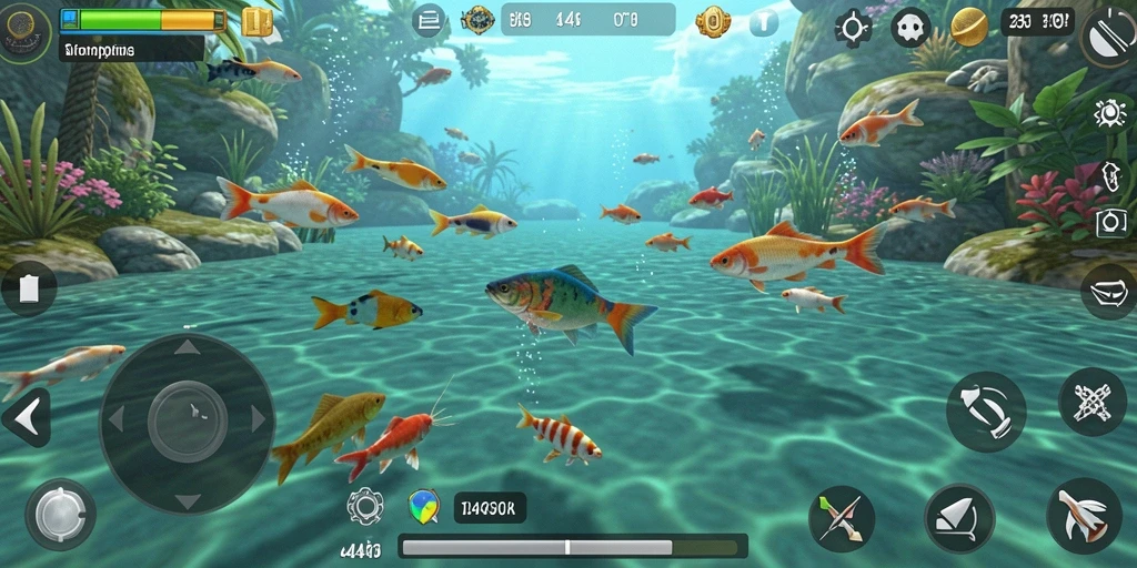 Screenshot gameplay 3446 menampilkan aksi memancing yang seru.