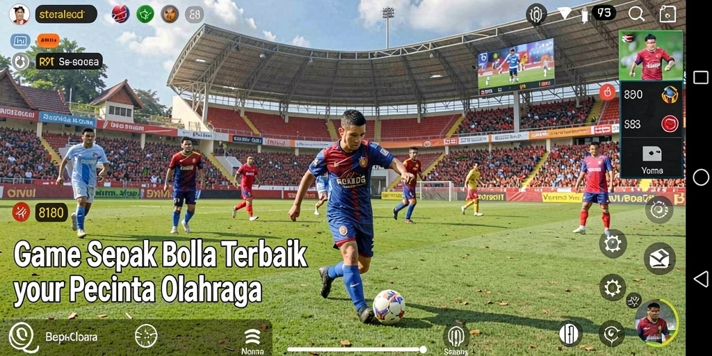 Tampilan gameplay seru di lapangan hijau dalam 8180.