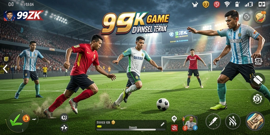 Screenshot gameplay 99ZK dengan aksi olahraga yang mendebarkan.