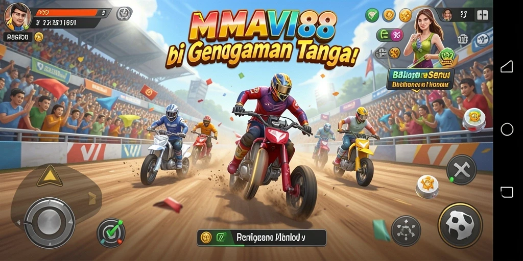 Tampilan gameplay seru dengan kendaraan balap yang realistis.