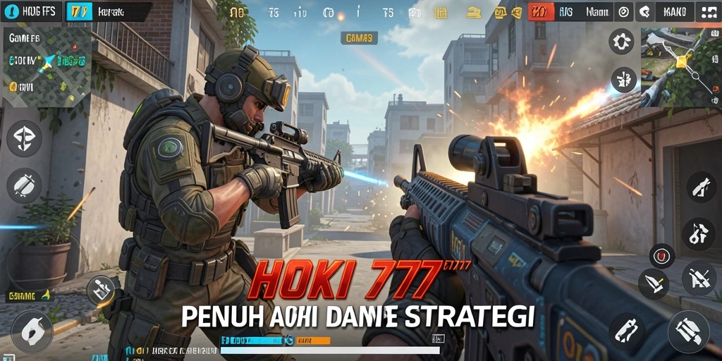 Tampilan gameplay HOKI777 dengan aksi tembak-menembak yang seru.
