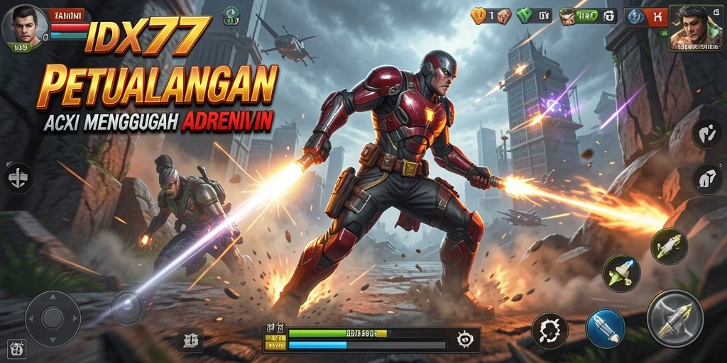Tangkapan layar IDX777 yang menunjukkan pemain dalam aksi seru.