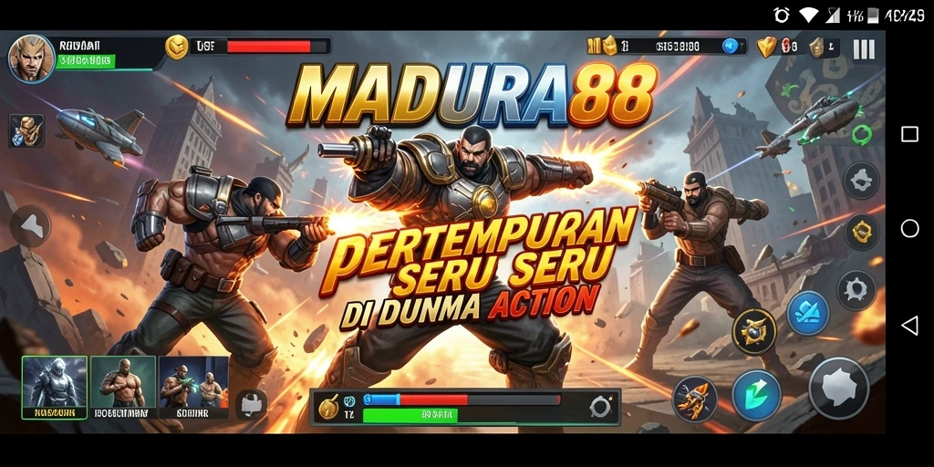 Tampilan seru gameplay pertempuran di MADURA88.