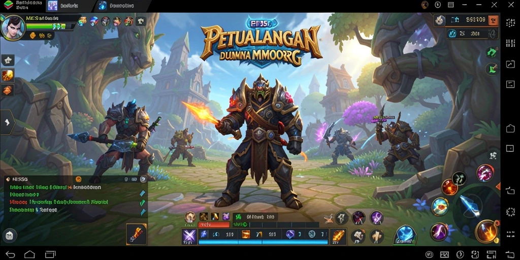 Tangkapan layar ME355 menampilkan pertarungan epik dalam dunia MMORPG.