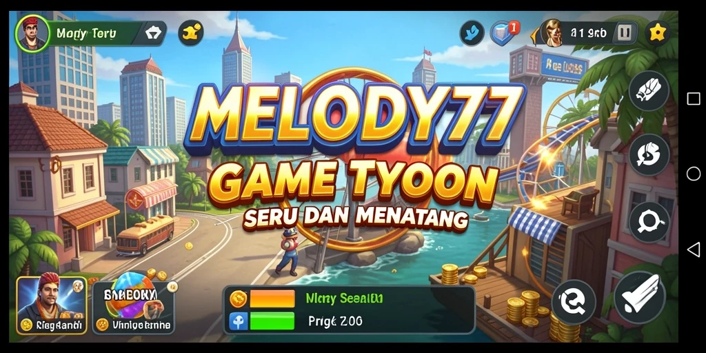 Tampilan menawan dari gameplay Tycoon MELODY77.