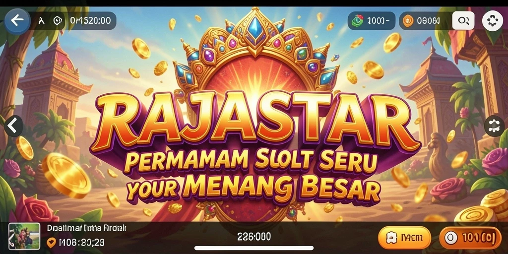 Screenshot gameplay RAJASTAR menampilkan gulungan slot yang menawan.