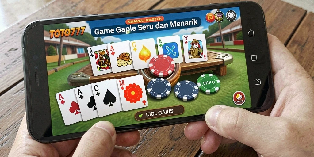 Tampilan gameplay seru dalam permainan Gaple TOTO777.