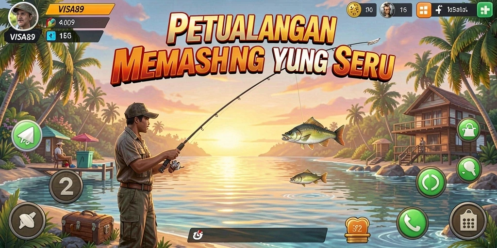 Tampilan gameplay VISA89 dengan aksi memancing yang menyenangkan.